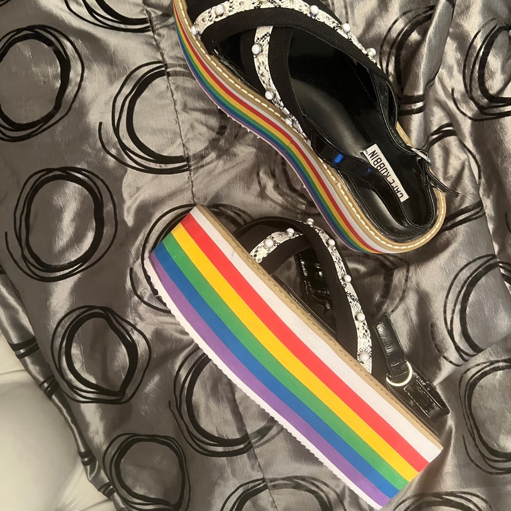 Rainbow platform sandals